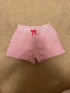 Gymboree Pink & White Striped Girls' Shorts with Pink Bow